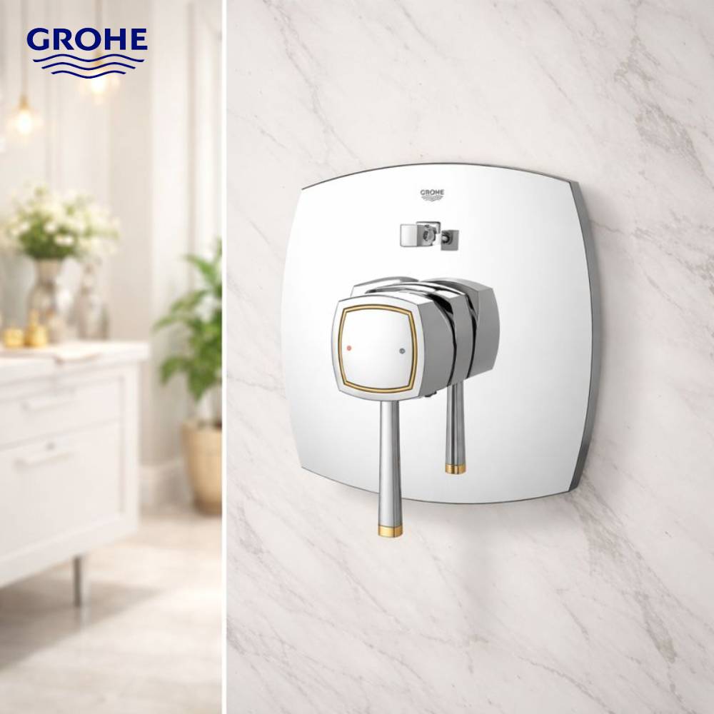 GROHE GRANDERA SHOWER PLATE WITH DIV. CH/GOLD ::ID:: 19920IG