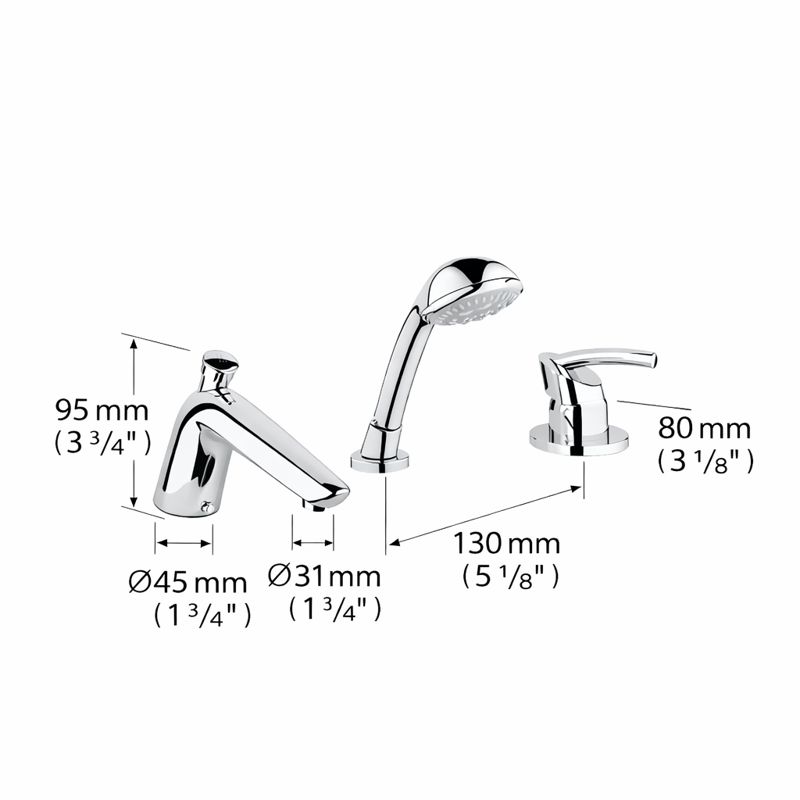 Grohe Tenso Bath Combination- Expose ::ID:: 19153