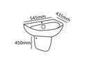 ZILVER HALF PEDESTAL BASIN ZPDB102 ::ID:: ZPDB102