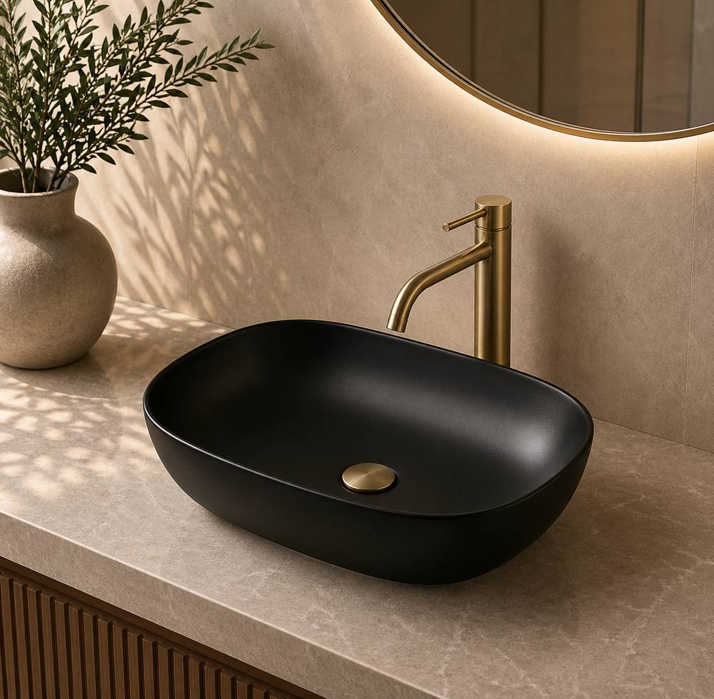 ZILVER NEW COUNTER WASH BASIN BLACK 600X380X140MM ::ID:: ZARTB111MB
