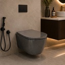Smart Wall Hung Toilet Black with Seat Cover ::ID:: SWHT202BLK