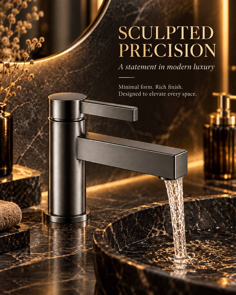 Zilver Normal Basin Mixer Gun Metal ::ID::AM1001GM