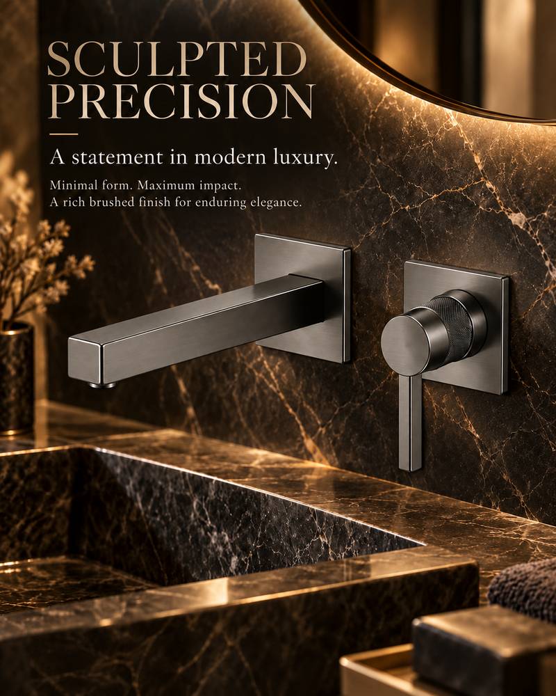 Zilver Wall Mounted Basin Mixer Gun Metal::ID:: AM200GM