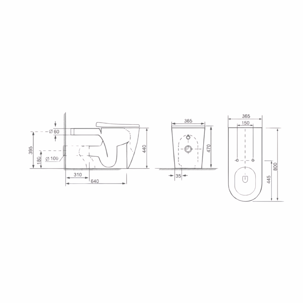 Zilver Handicap Toilet Back To Wall ::ID:: ZWHT131