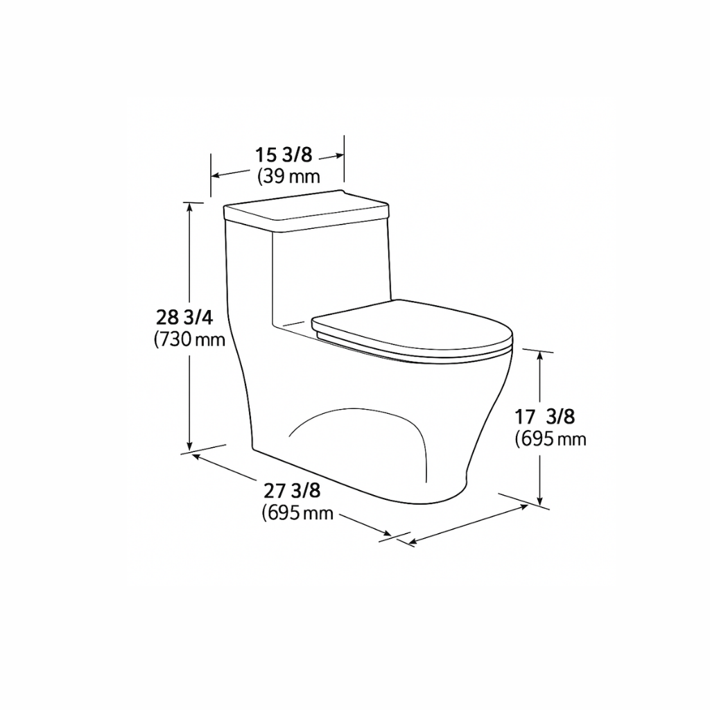 Smart One Piece Toilet with Seat Cover ::ID:: STOT202