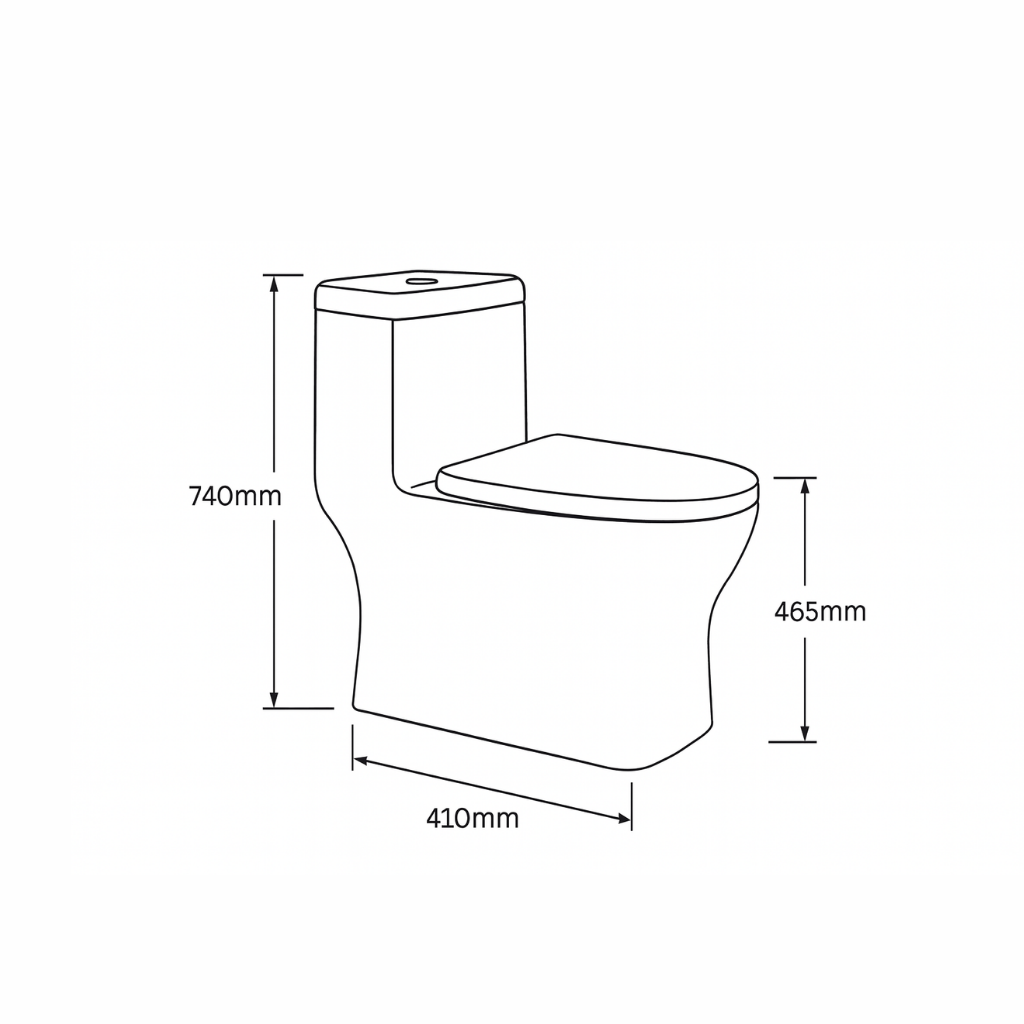 Smart One Piece Toilet with Seat Cover ::ID:: STOT203