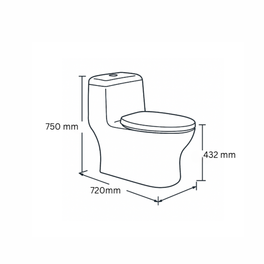 Smart One Piece Toilet with Seat Cover ::ID:: STOT205