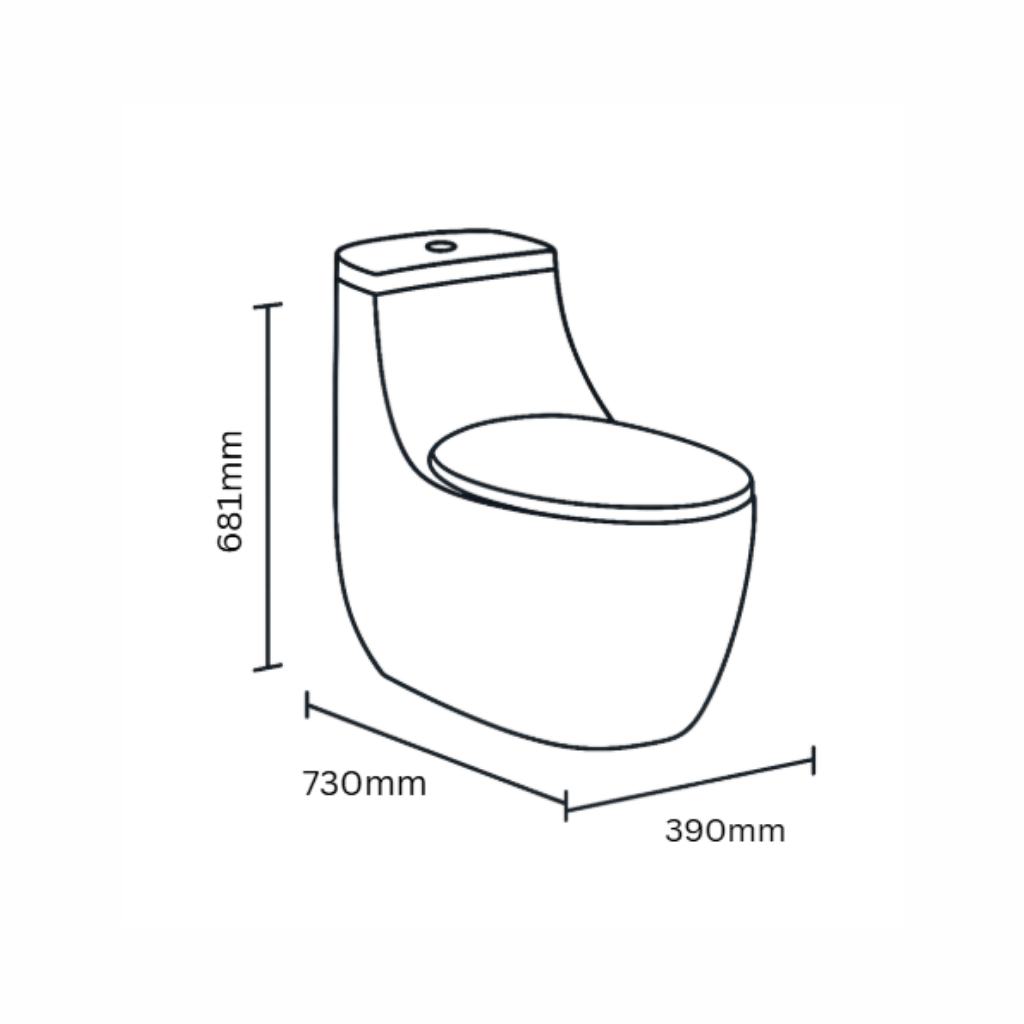 Smart One Piece Toilet with Seat Cover ::ID:: STOT206