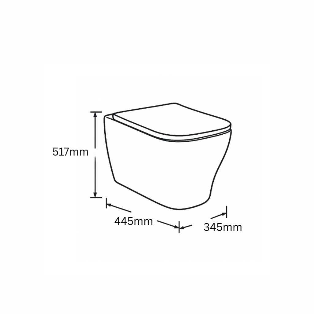 Smart Wall Hung Toilet Square with Seat Cover ::ID:: SWHT206