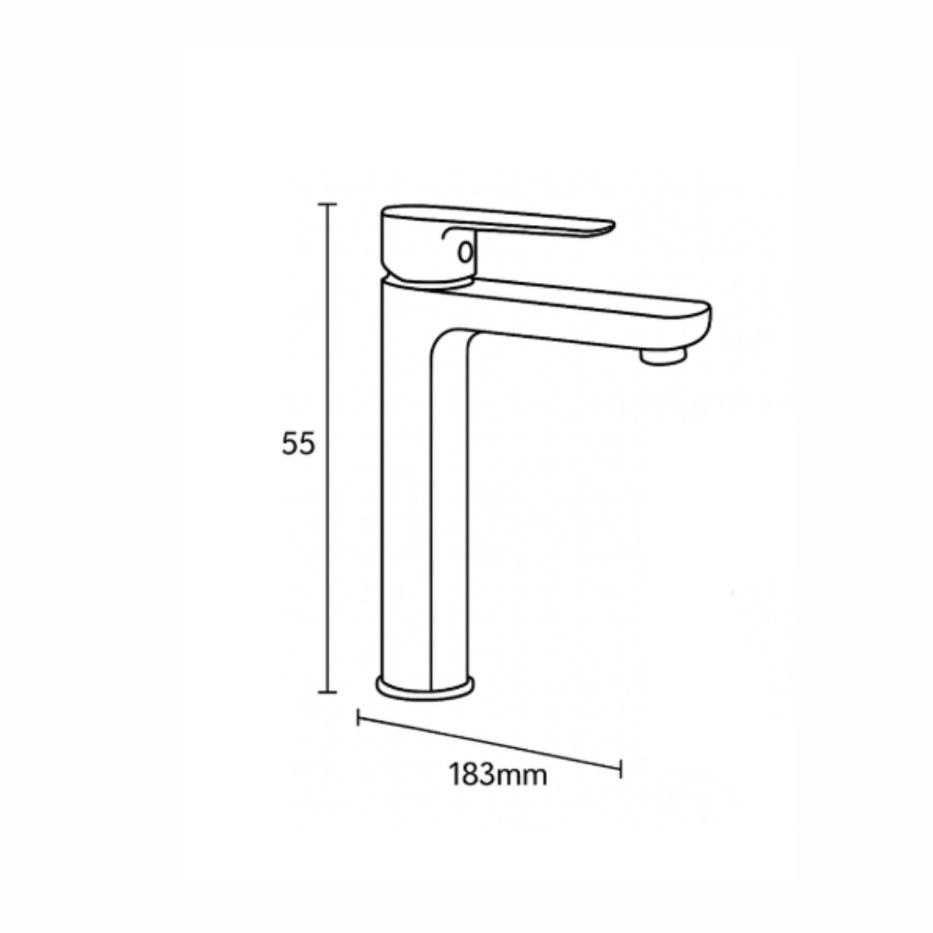 Smart Boon Basin Mixer Long Black  ::ID:: SBOO100BLK