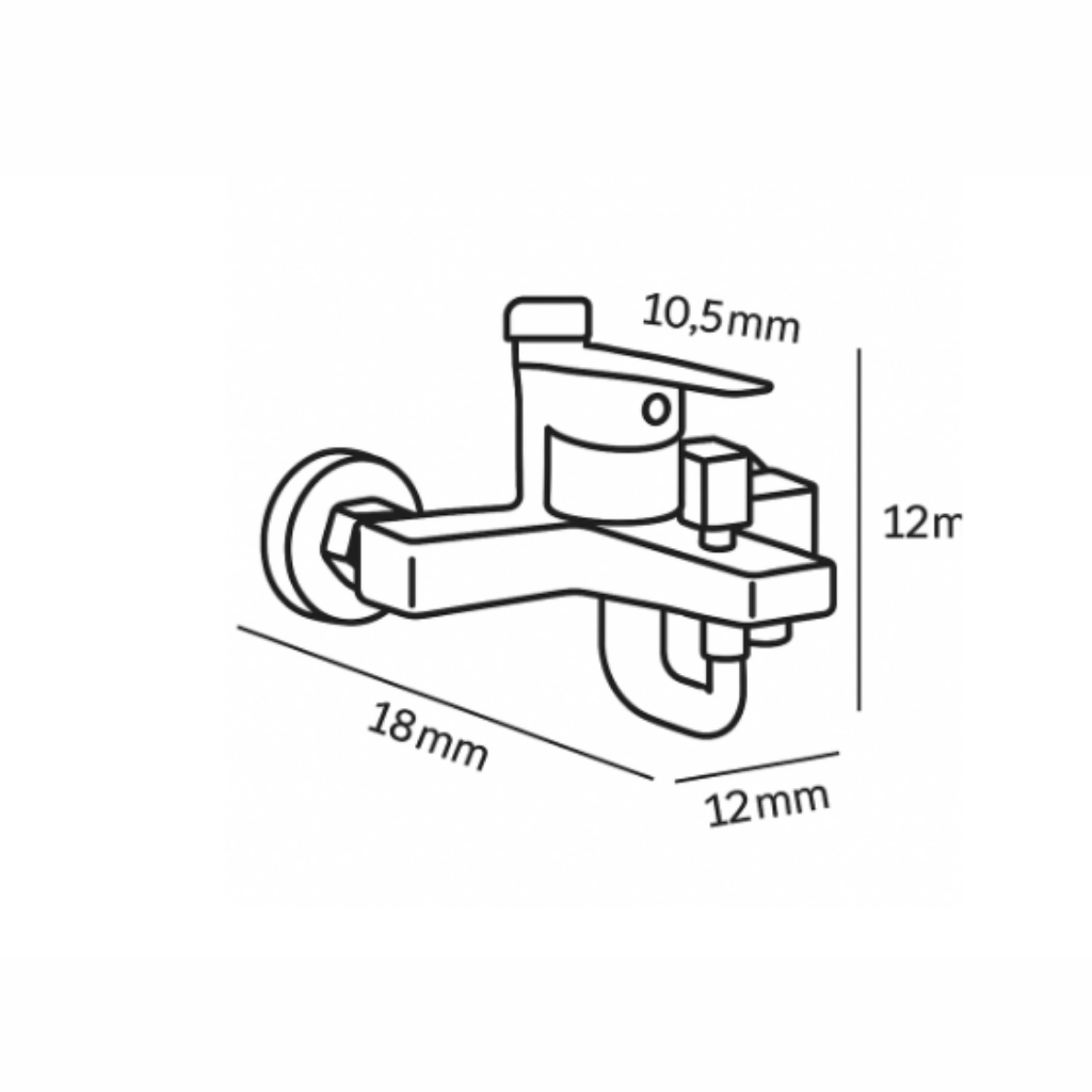 Smart Miami Bath Mixer w/ Bend Tube ::ID:: SMMI200