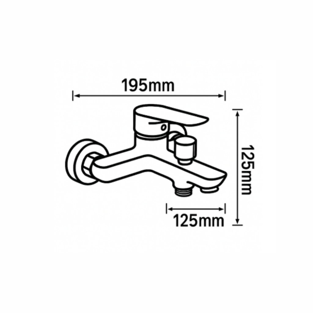 Smart Boston Bath Mixer w tube & shower Black::ID:: SBT500BLK