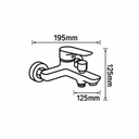Smart Boston Bath Mixer w tube & shower Black::ID:: SBT500BLK