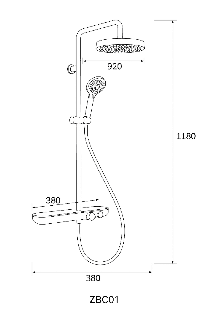 Zilver New Open Shower Set ::ID::ZOSS01CPMB