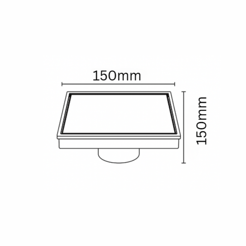 Smart Floor Drain 6x 6 SS SQUARE Black::ID:: SFD04BLK