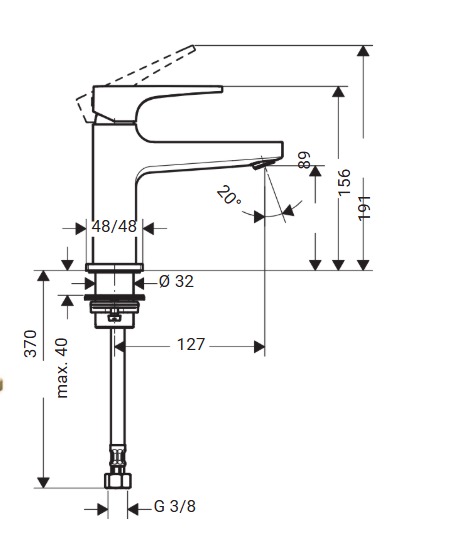 Zilver Cliff Basin Mixer Normal Black ::ID:: ZCLF1001