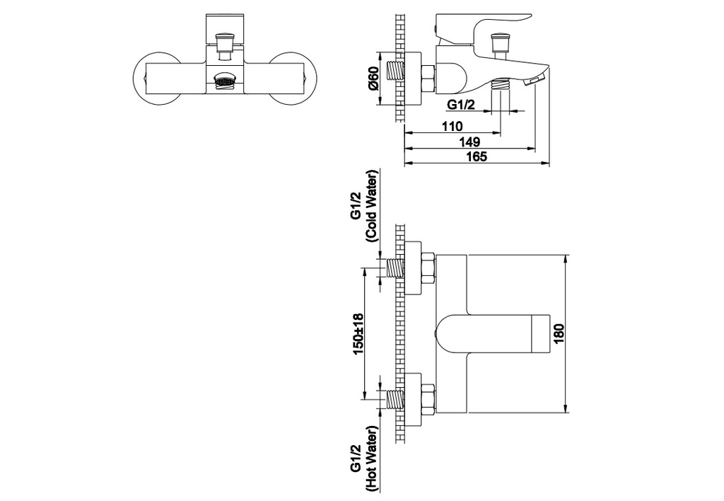 Zilver Rio Bath Mixer Normal ::ID:: HD200