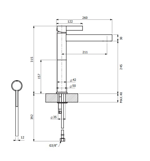 Zilver Long Basin Mixer (American Series) ::ID:: AM100
