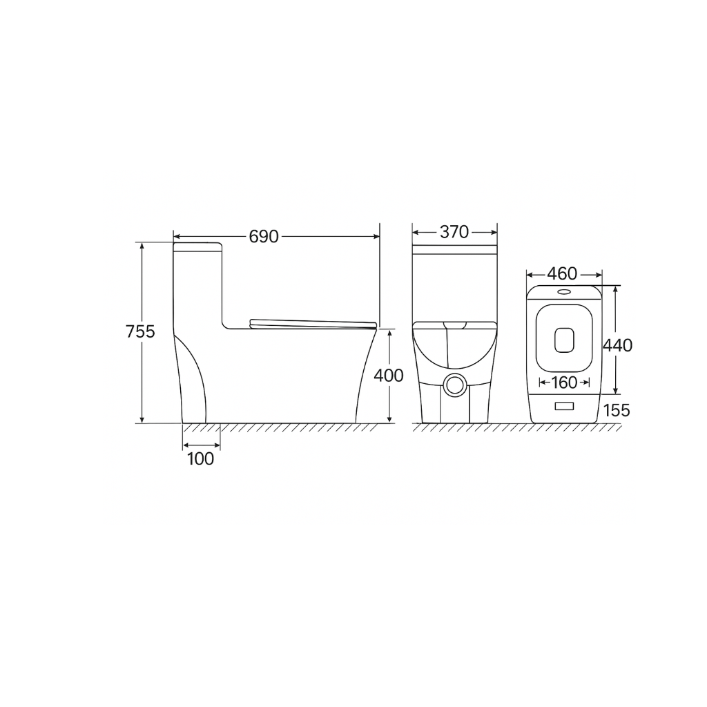 Siphonic One Piece Toilet ::ID:: ZTOT147