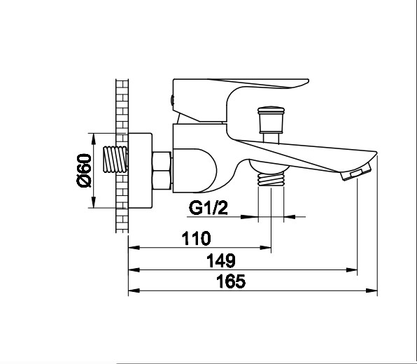 Zilver Bali Bath Mixer Only Body ::ID:: ZBLI200
