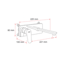 ZILVER TITAN WALL BASIN MIXER MATT BLACK::ID:: ZTTN300MBC