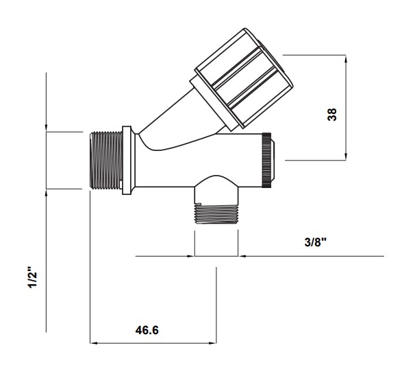 Zilver Angle Valve 1/2 X 1/2 With Filter ::ID:: GX4016T