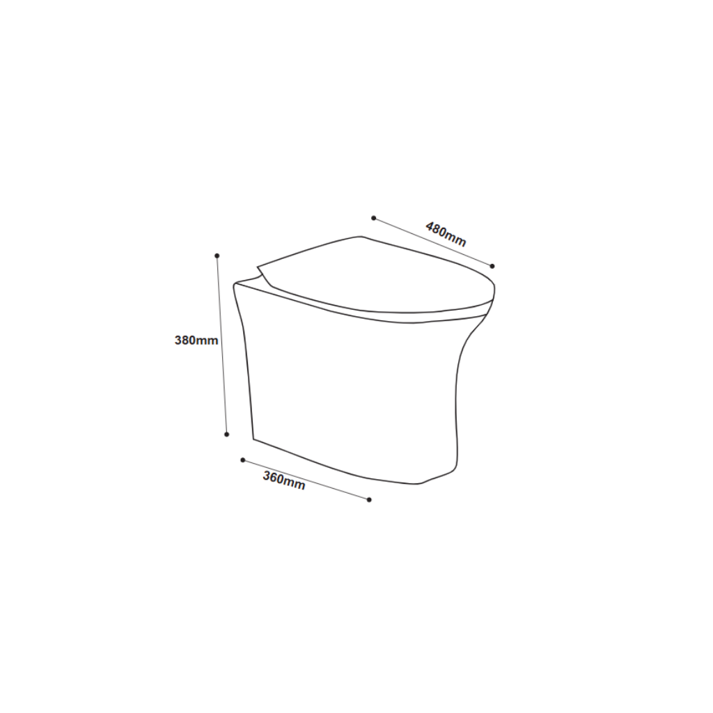 Zilver Wall Hung Toilet 380X480X360 ::ID:: ZWHT107
