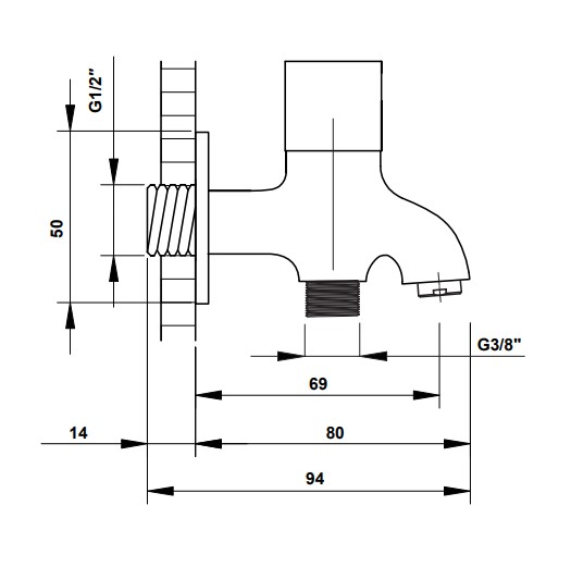 Zilver Double Bib Cock Square New ::ID:: ZES12