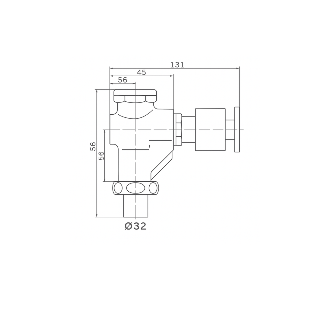 ZILVER CONC FLUSH VALVE (TURKEY) 1" ::ID:: GS8016T
