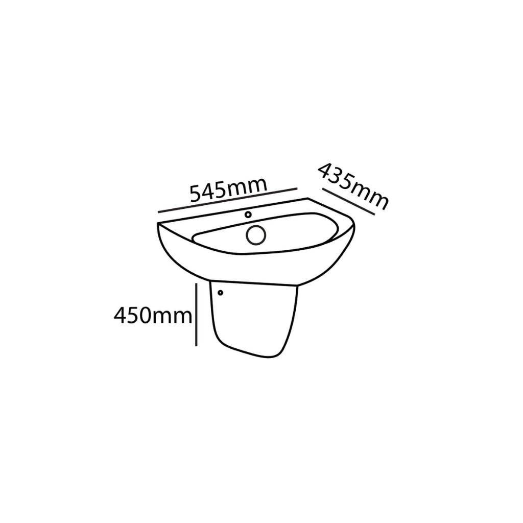 Zilver Half Pedestal Basin ZPDB102 ::ID:: ZPDB102