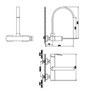 Zilver Kitchen Sink Mixer Wall Lever SQR ::ID:: EFB902