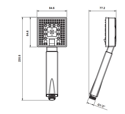 Zilver Handshower Adjustable 4 Spray ::ID:: HS101