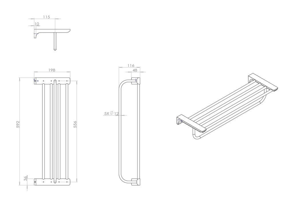 Zilver Towel Shelf ::ID:: TSS008