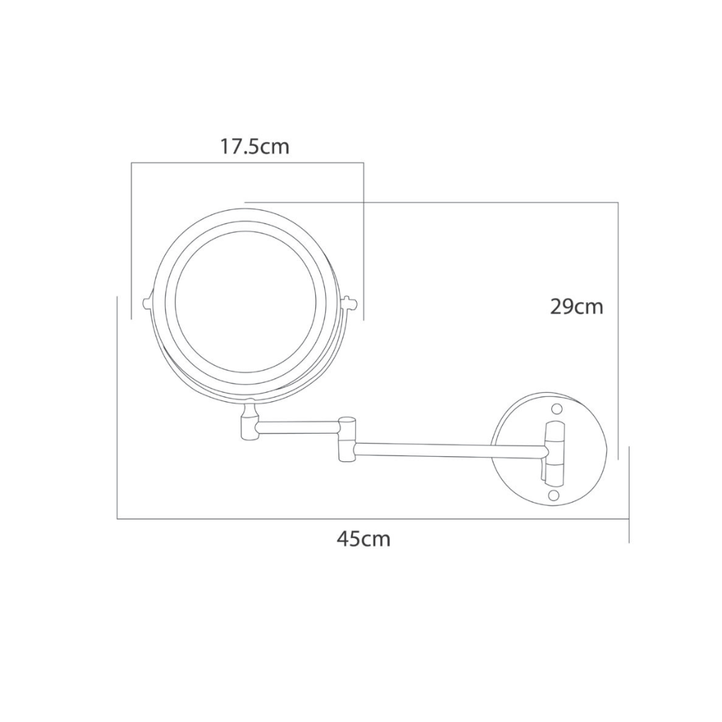 Zilver Magnifing Mirror With Light Touch::ID:: ZMM005