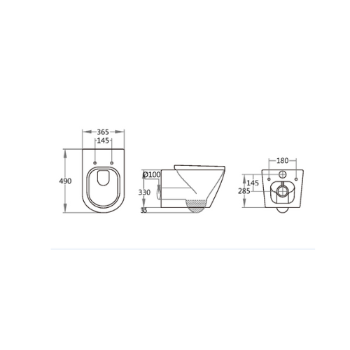 ZILVER NEW WALL HUNG TOILET (ZWHT102MB)