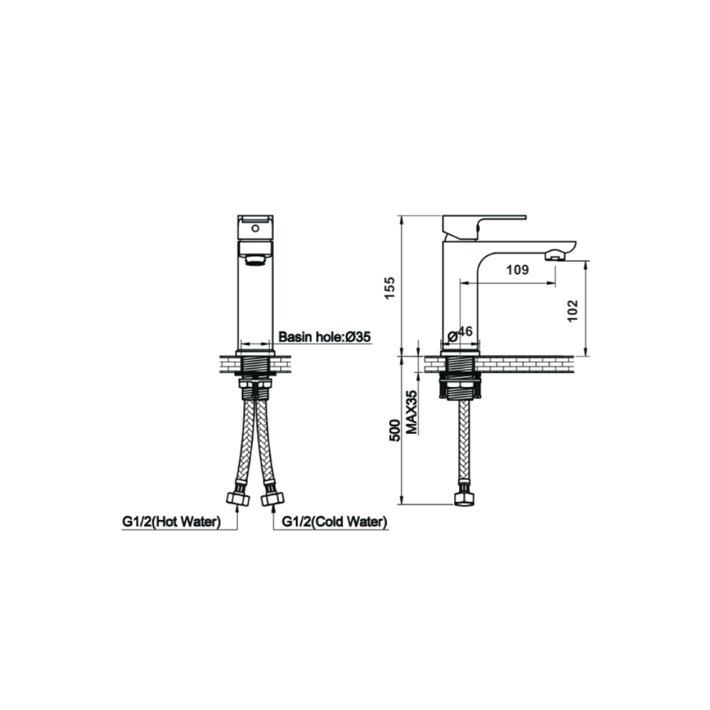 Zilver Violin Basin Mixer ::ID:: ZVIL1001