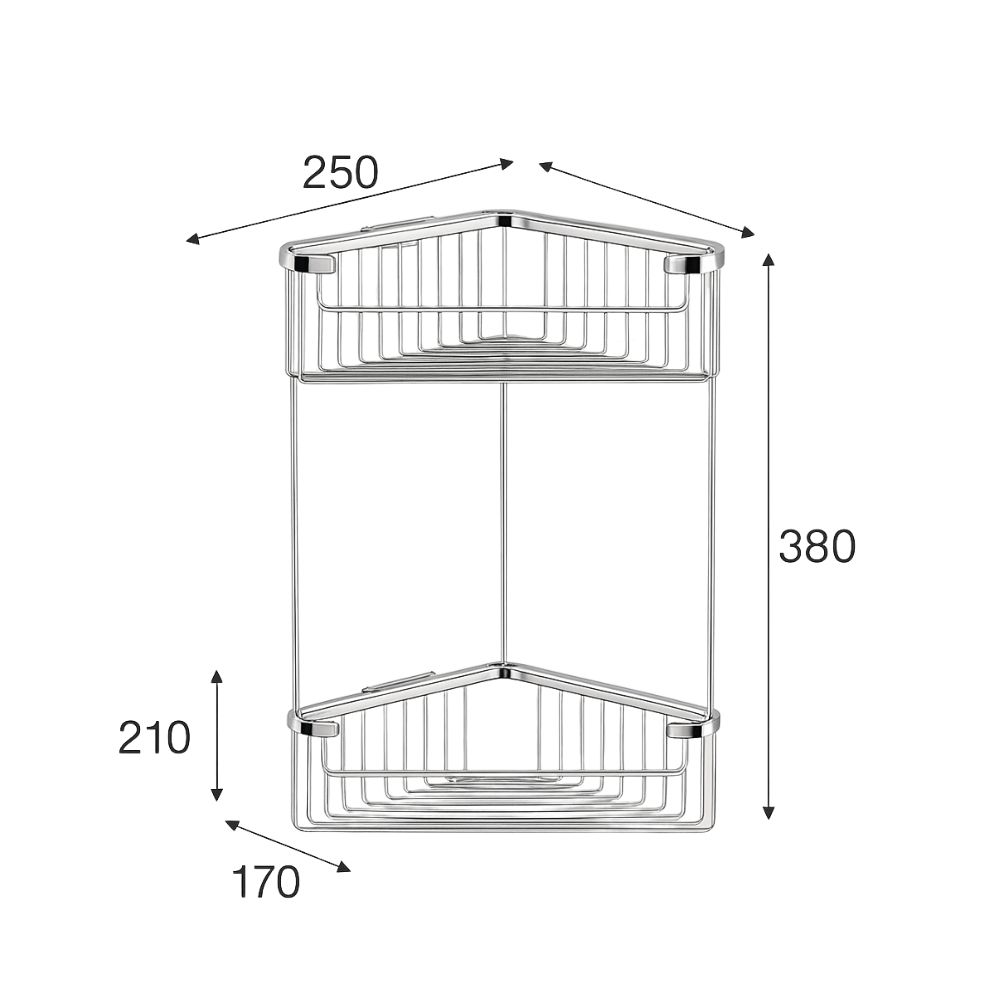 Inda Corner Basket 22X22X38 ::ID:: AV032A