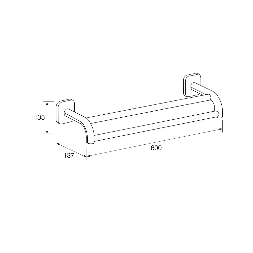 Inda Double Towel Rail (A2219B)
