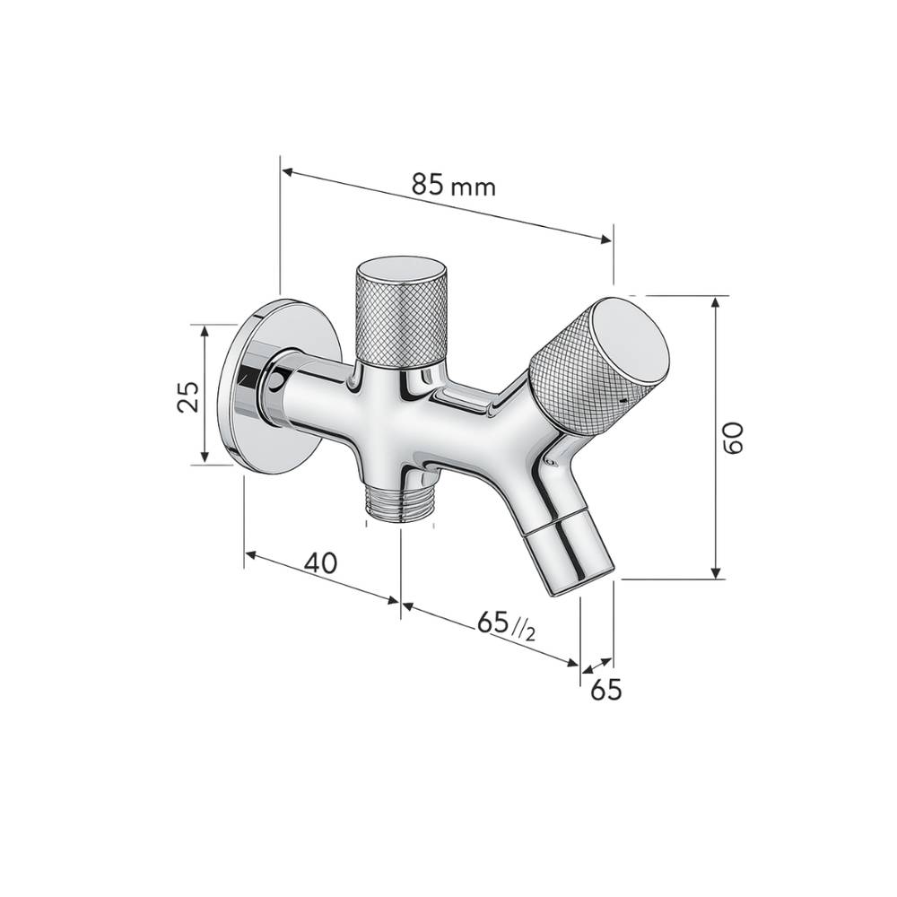 ZILVER DOUBLE BIB TAP ::MATT BLACK::ID:: ZES01MB