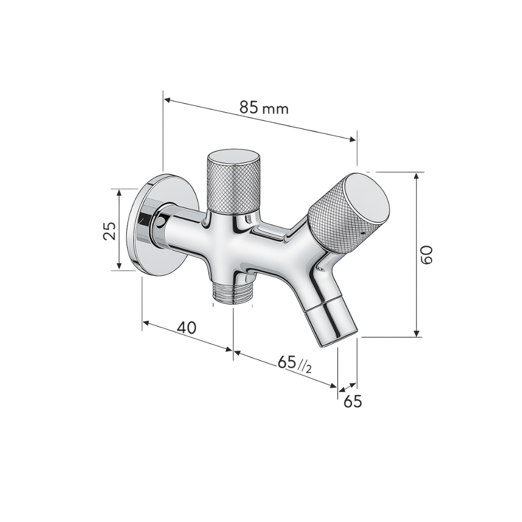ZILVER DOUBLE BIB TAP ::MATT BLACK::ID:: ZES01MB