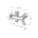 ZILVER DOUBLE BIB TAP ::MATT BLACK::ID:: ZES01MB