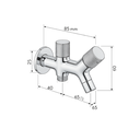 ZILVER DOUBLE BIB TAP ::MATT BLACK::ID:: ZES01MB