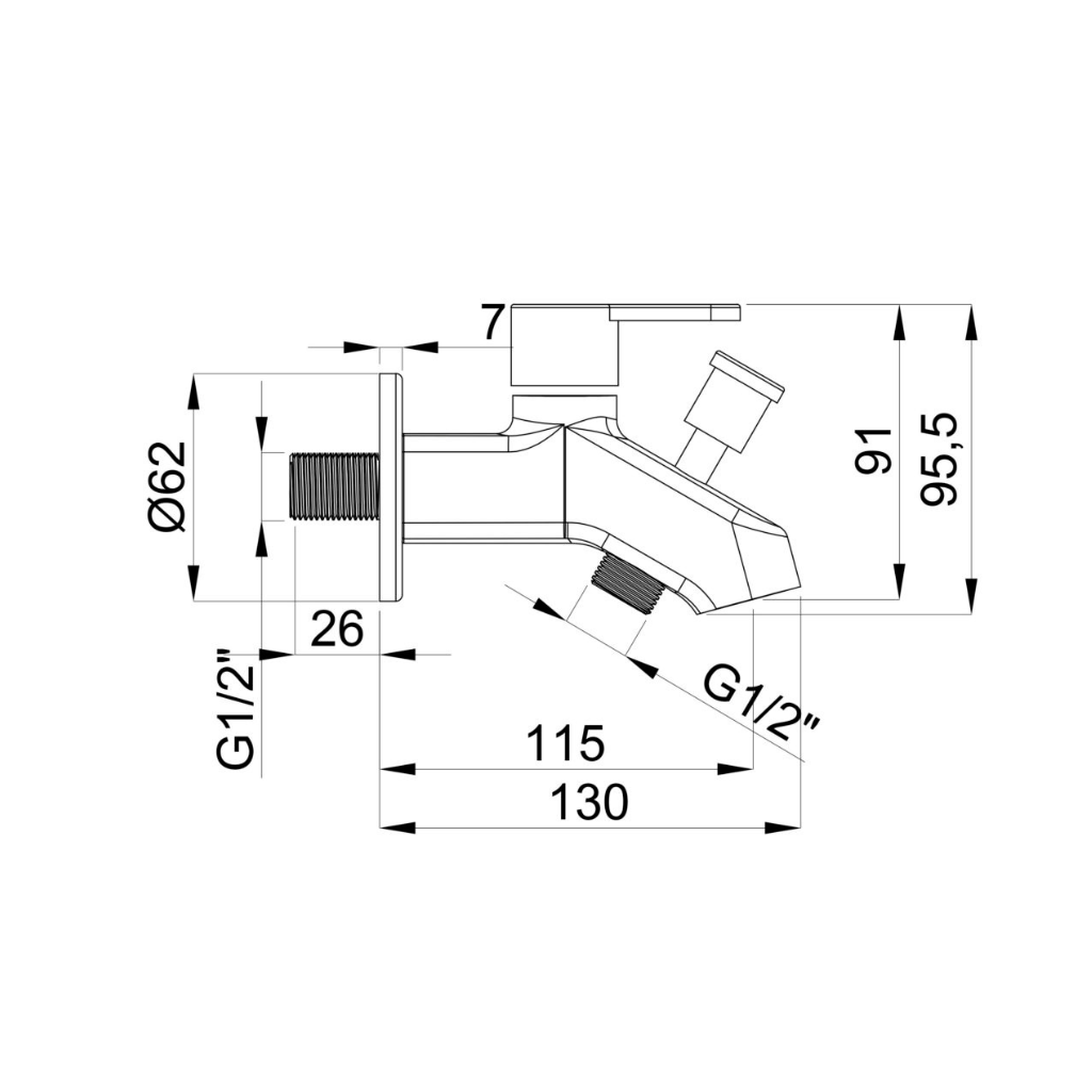 Zilver Double Bib Tap W/ Divertor Turkey ::ID:: ZSHF01T