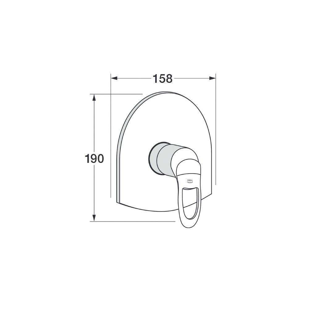 Grohe Shower Plate Without Divertor ::ID:: 19156