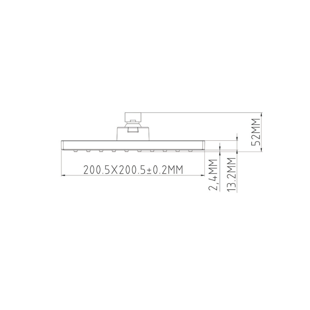 ZILVER RAINSHOWER ABS SQUARE 8 "X 8"-::ID::ZRS201