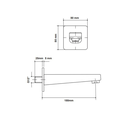 Zilver Bath Spout Square ::ID:: ZSB05