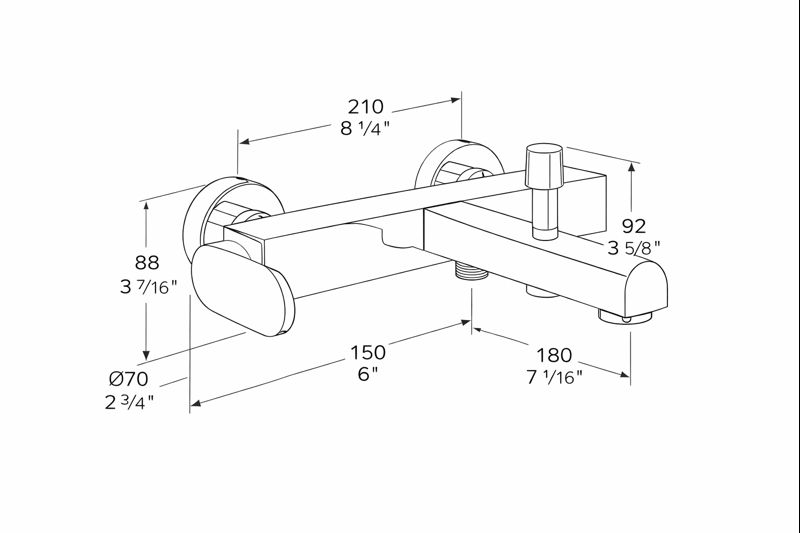 Zilver Bold Bath Mixer – Minimalist Proportions, Smooth Control (EFR201)