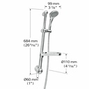 Zilver Slide Bar Shower Set with Adjustable Hand Shower (J0105)