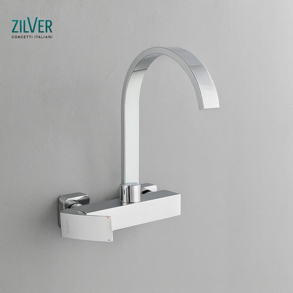 Zilver Kitchen Sink Mixer Wall Lever (EFB902)