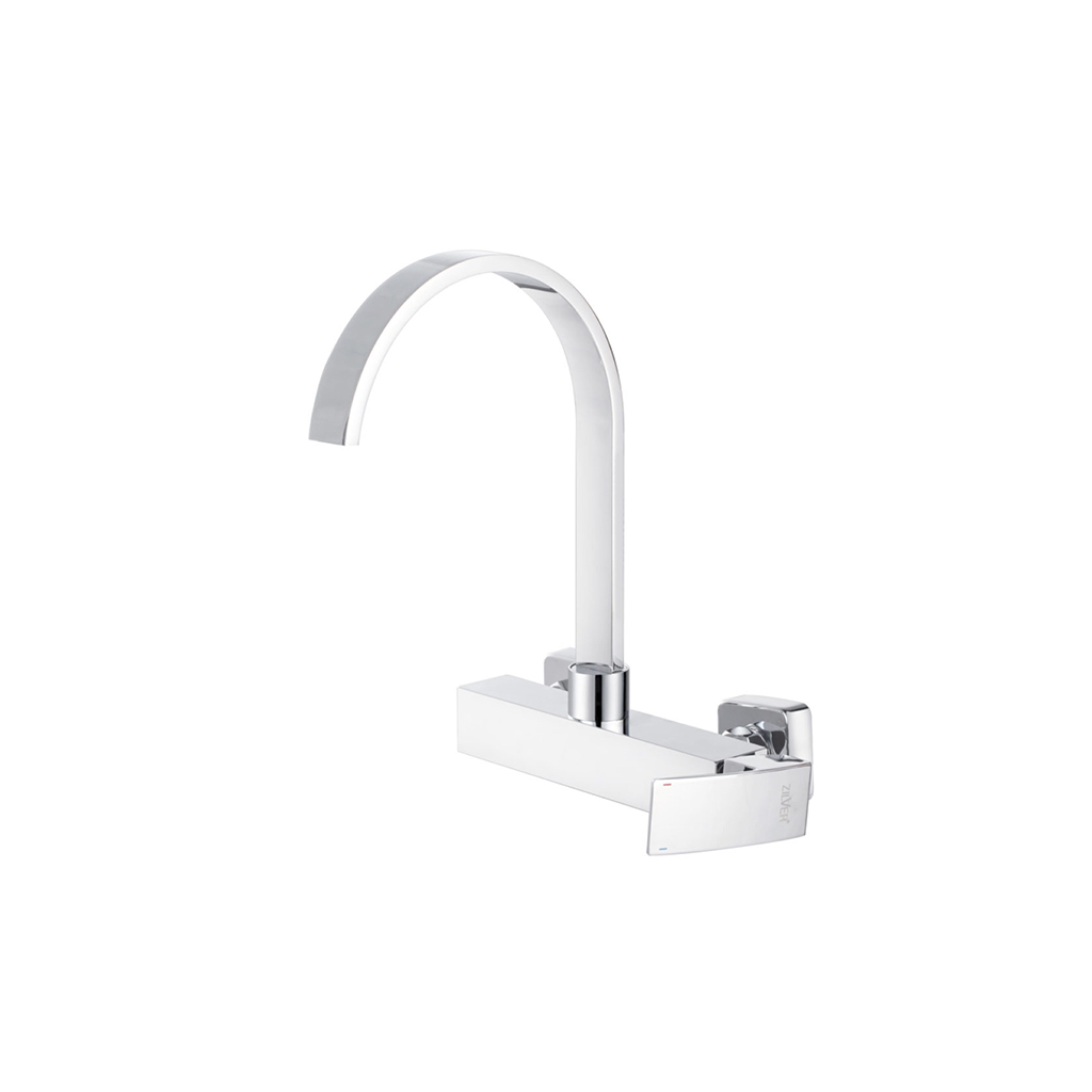 Zilver Kitchen Sink Mixer Wall Lever SQR ::ID:: EFB902